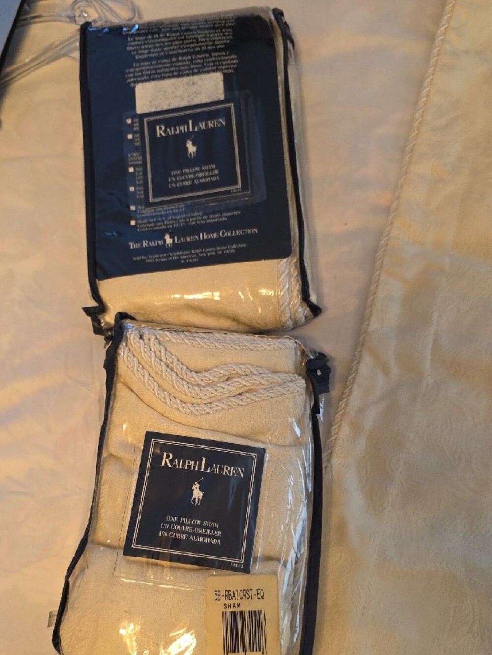 Ralph Lauren Cream Decorative Pillow Sham with Braided Trim (3 Available) - Picture 5 of 7